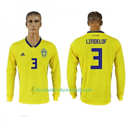 Fußballtrikots Schweden Lindelof 3 WM 2018 Langarm Heimtrikotsatz kaufen